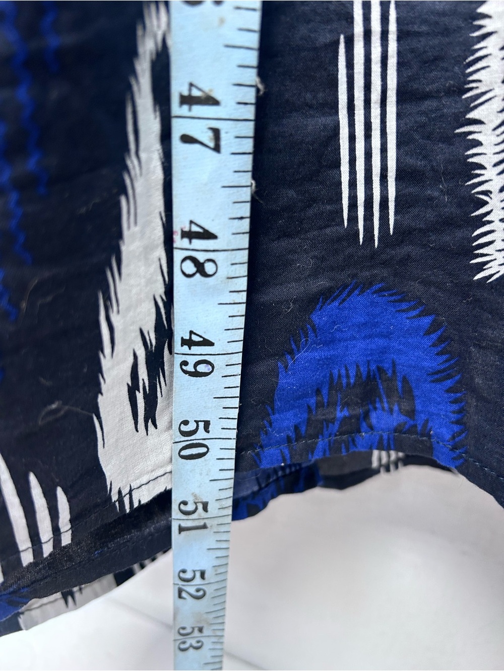 Ulla Popken Navy, Royal Blue & White Abstract Tiered Midi Dress 28/30 - Picture 9 of 10